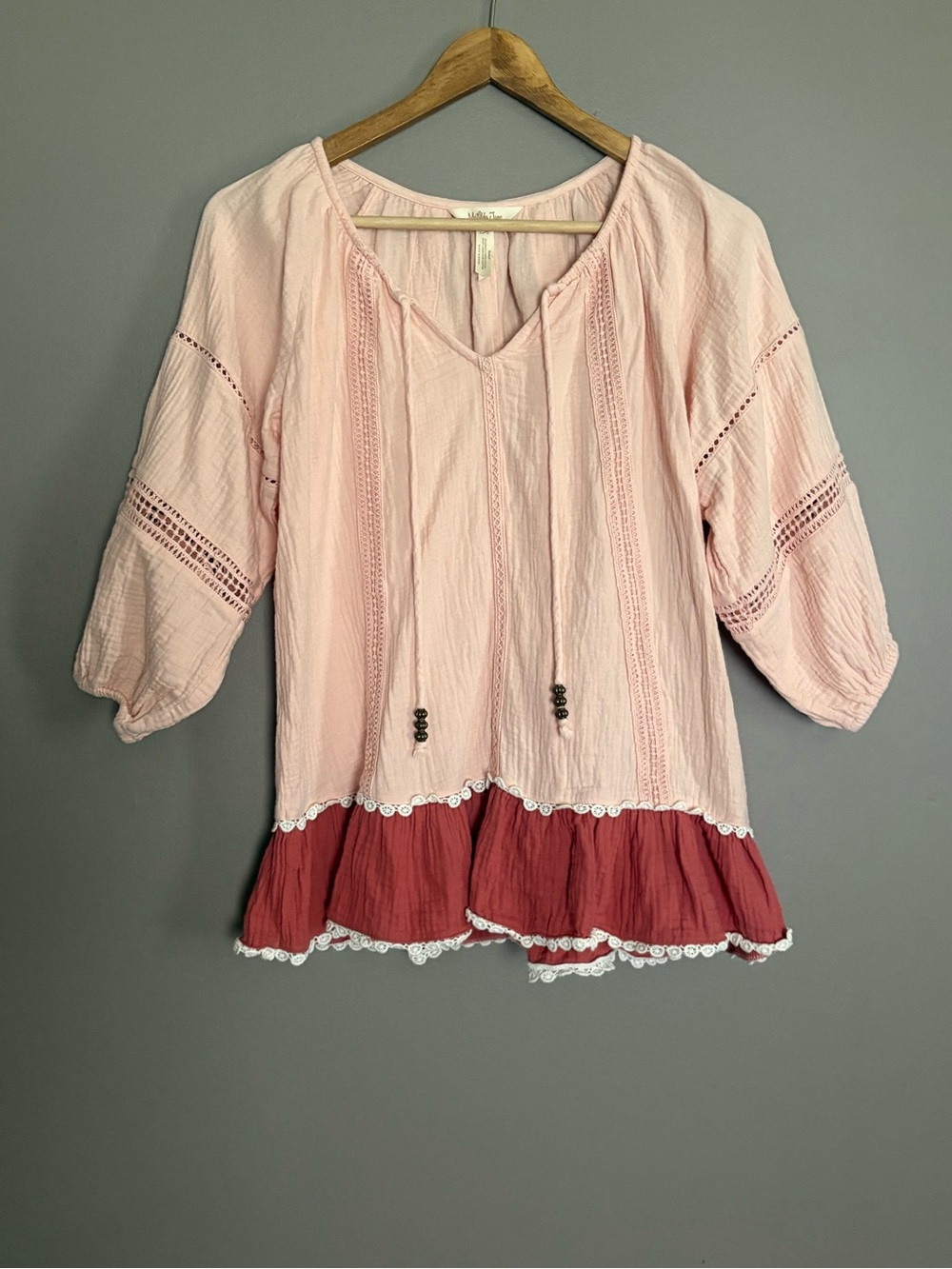 Matilda Jane Call Me Cute V-neck Peasant Blouse Size Small